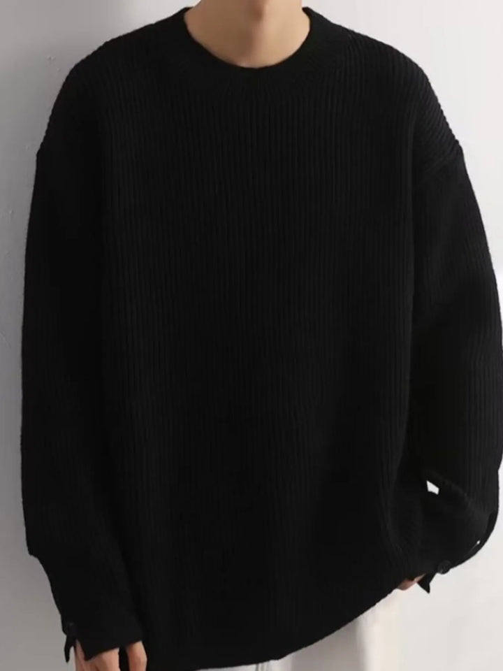 Men's Oversized Ribbed Long Sleeve Sweater