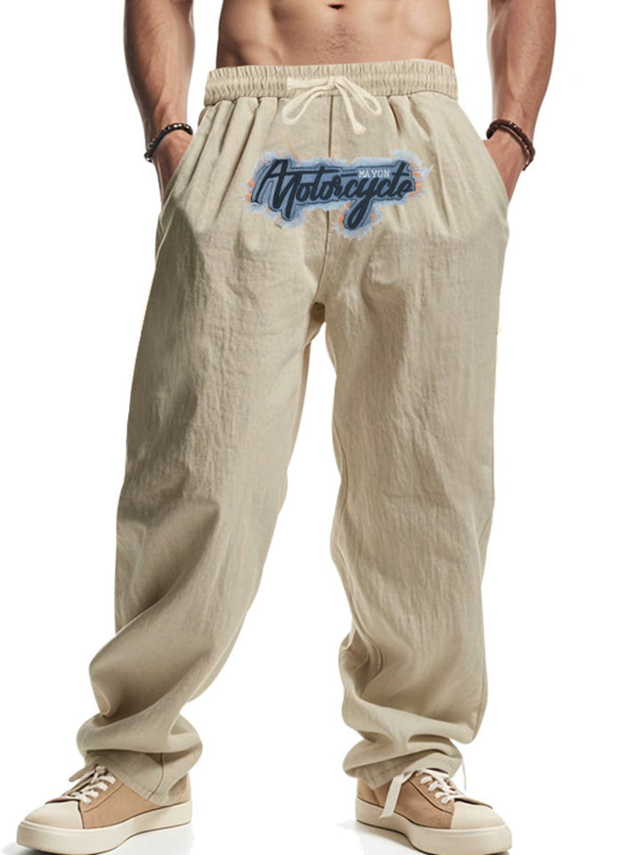 Men's Full Size Drawstring Letter Casual Pants Plus Size