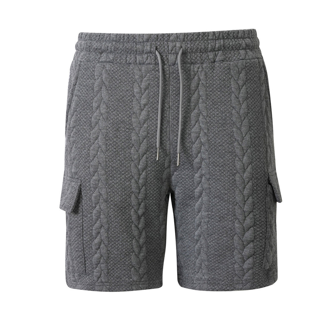 Mens Drawstring Jacquard Casual Shorts