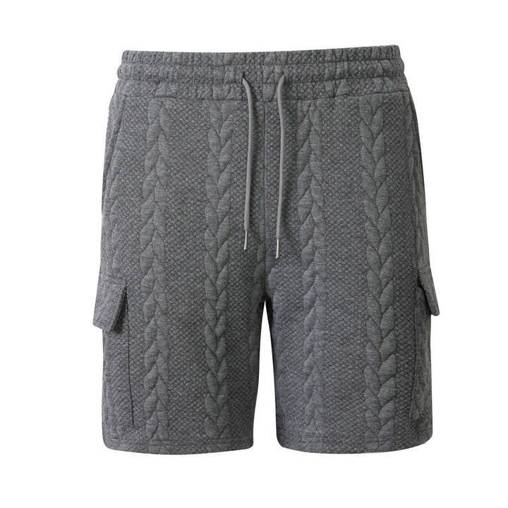 Mens Drawstring Jacquard Casual Shorts