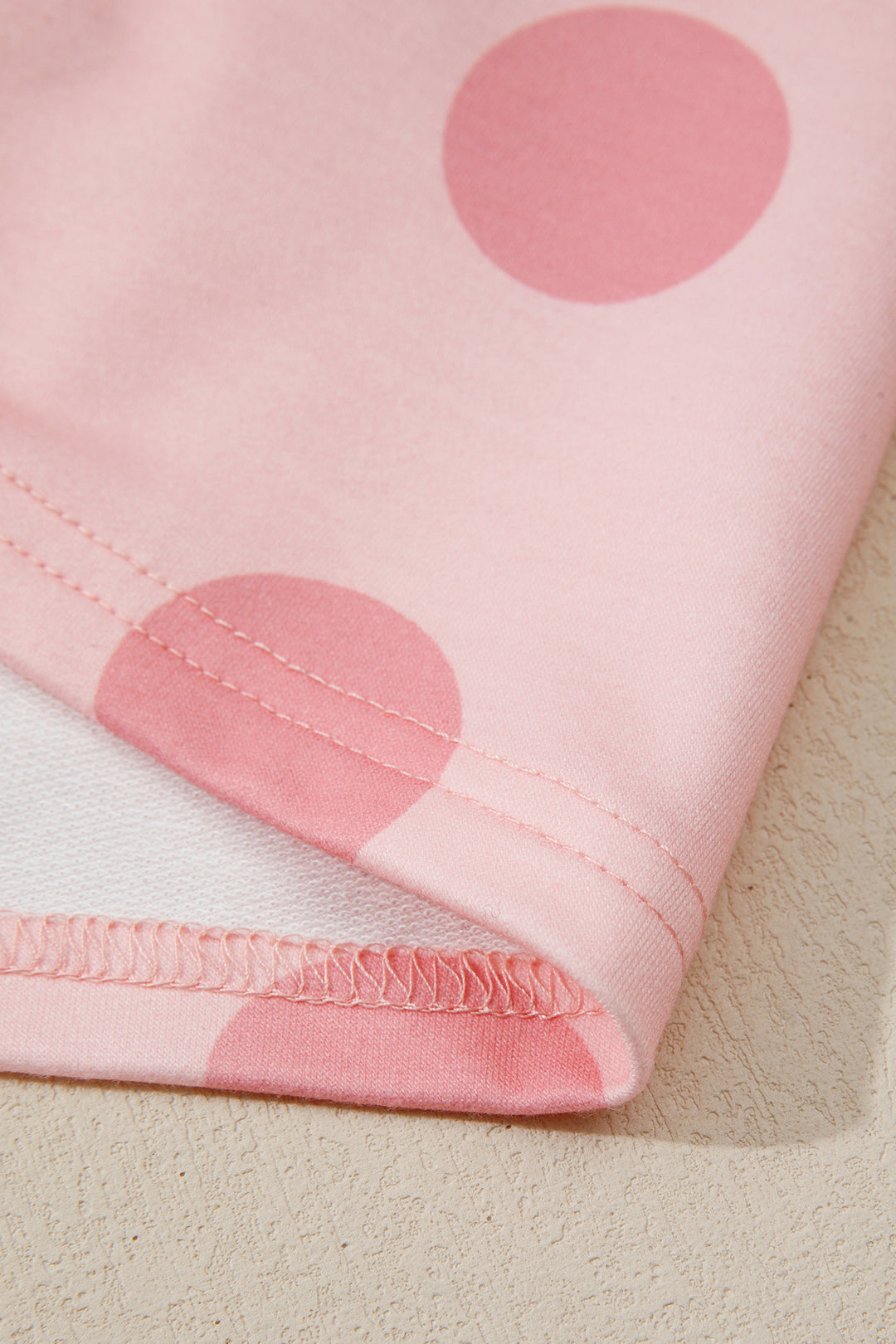 Pink Polka Dot Printed Long Sleeve Flared Mini Dress