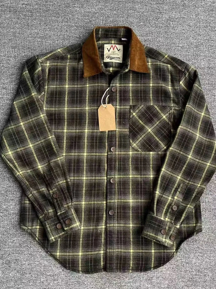 Men's Plus Size Oversized Plaid Button Up Shirt