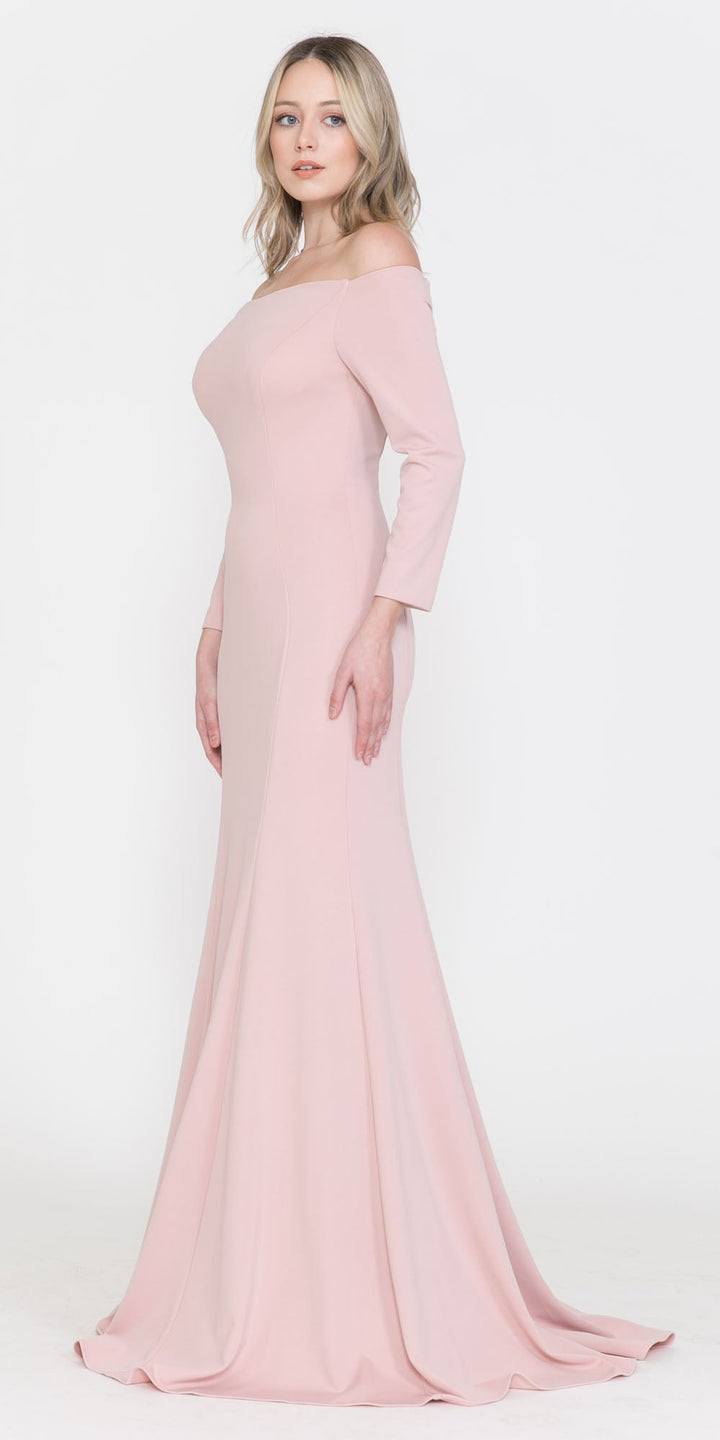 CLEARANCE - Poly USA | Ed Young 8378 Off-Shoulder Long Dress with Long Sleeves (Size M)