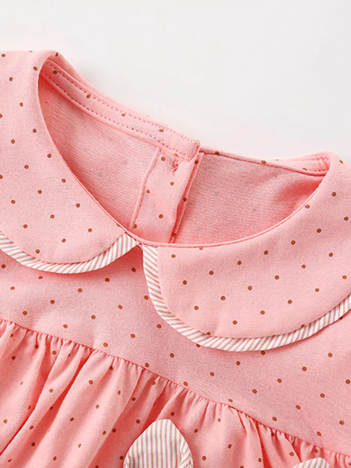 Children's Bunny Applique Polka Dot Top and Shorts Set