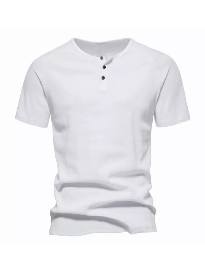 Men's Plus Size Button Detail Casual Henley T-Shirt
