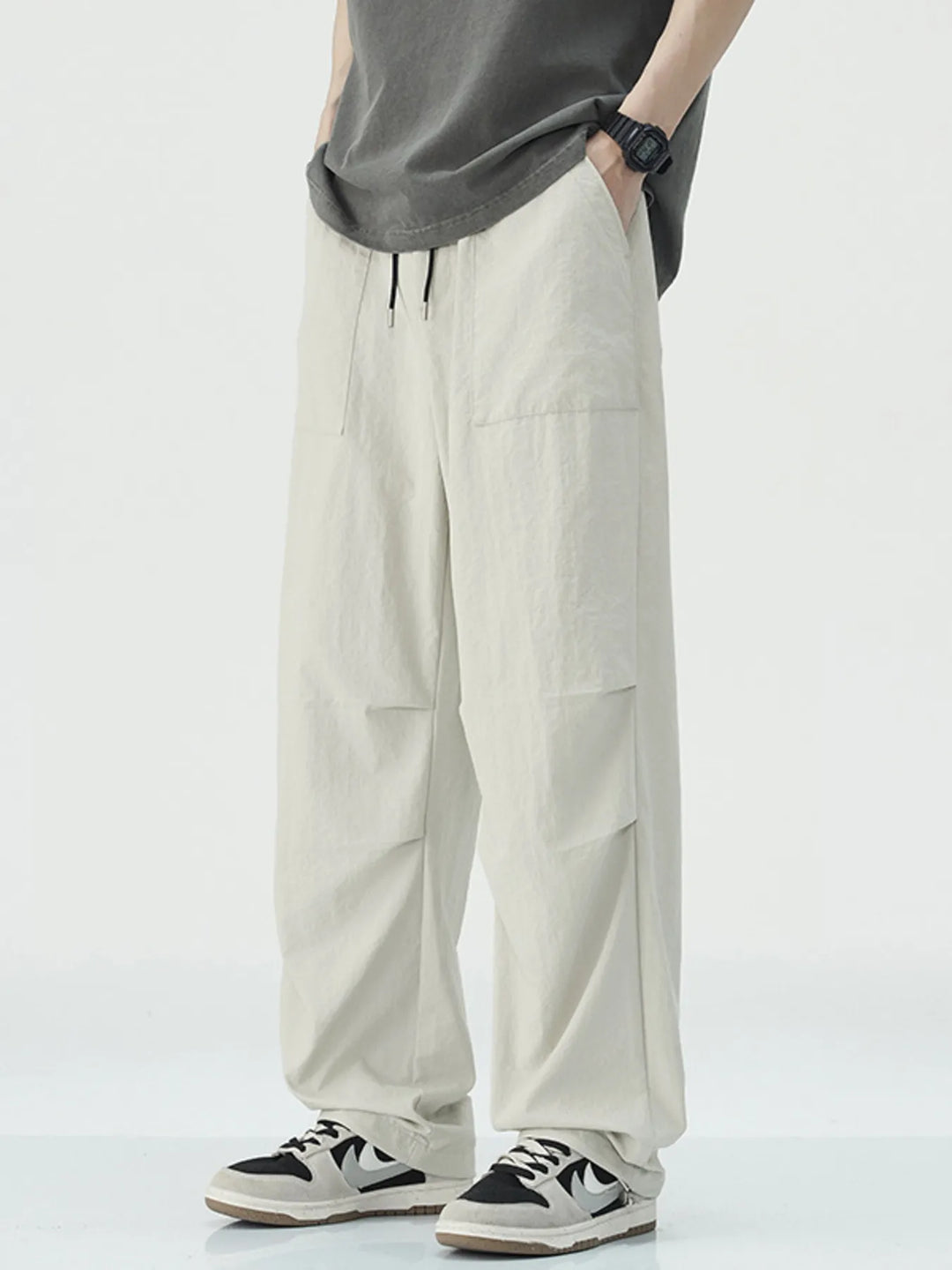 Men's Drawstring Wide Leg Pants