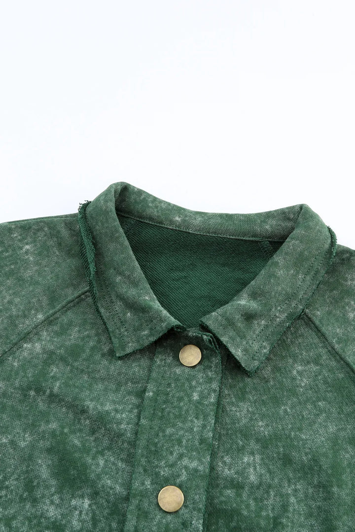 Snap Down Flap Pocket Long Sleeve Shacket
