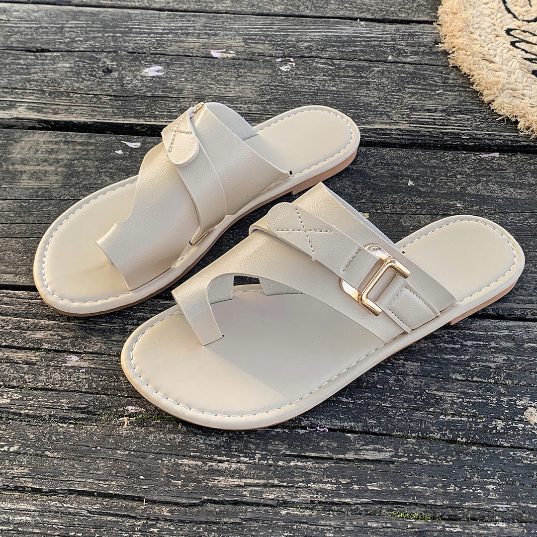 Toe Loop Buckle Decor Sandals
