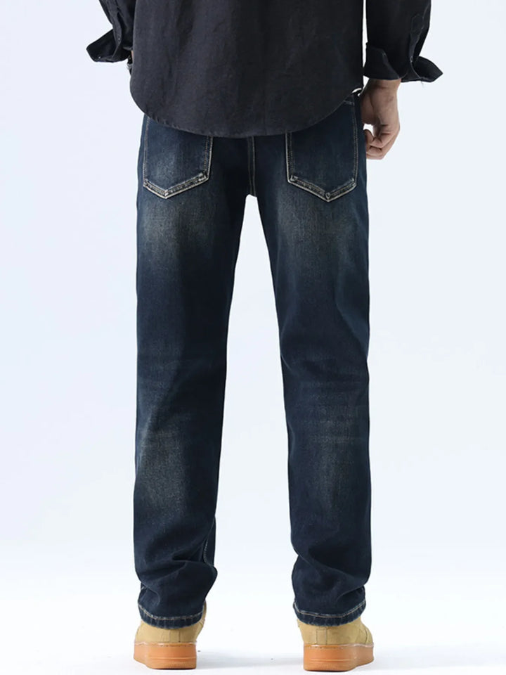 Men's Straight Leg Washed Jeans