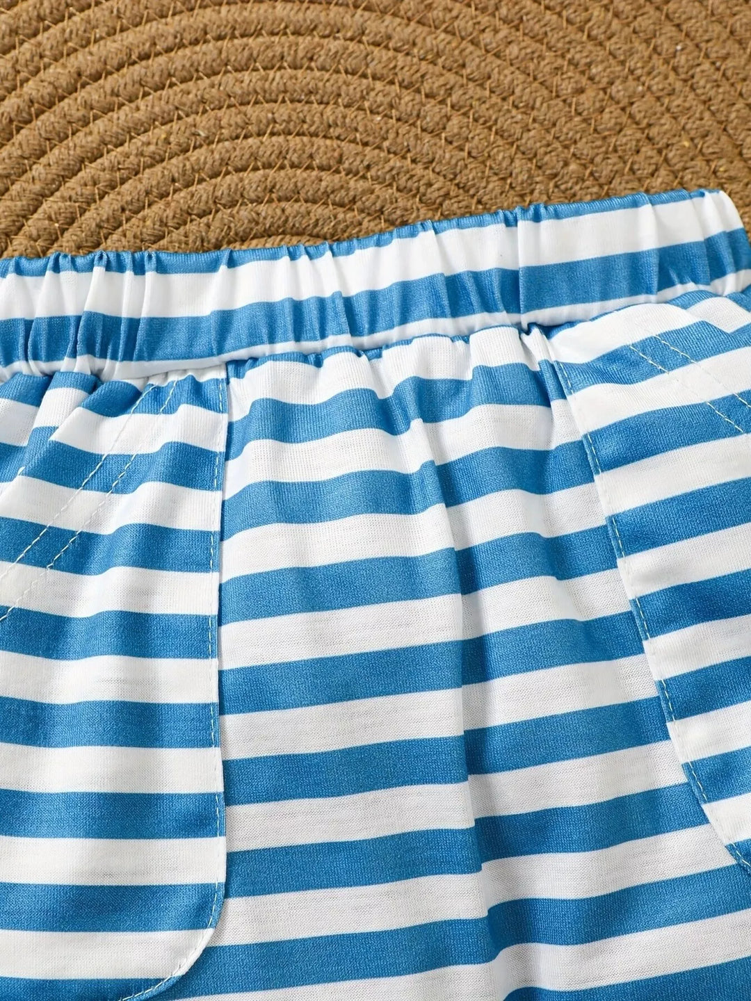 Children's Dinosaur Print Tee & Striped Shorts Set