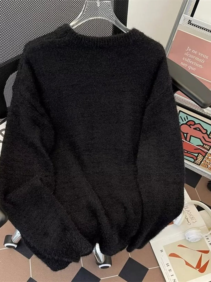 Men's Plus Size Cute Cat Pattern Knitted Pullover