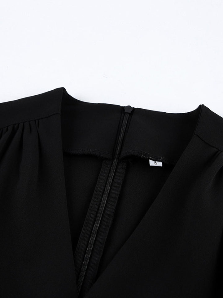 Ruched Surplice Long Sleeve Dress