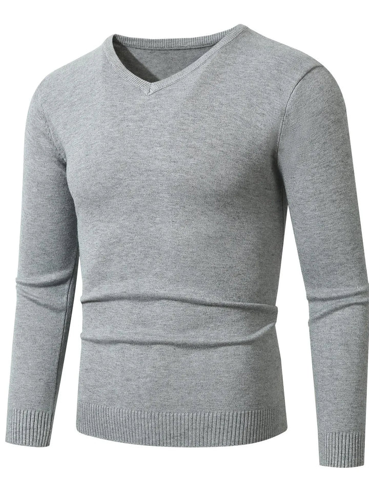 Men's Plus Size Ribbed Hem Long Sleeve Sweater