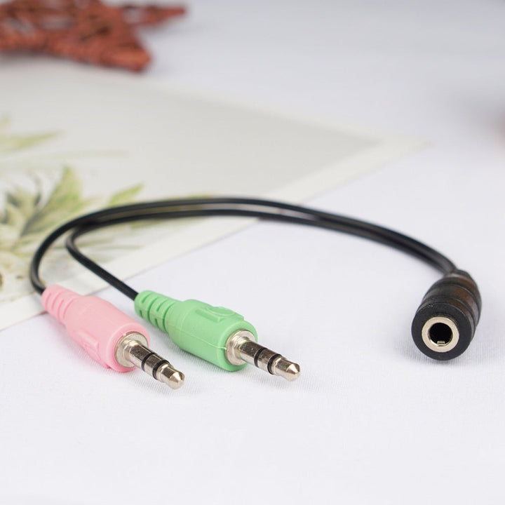 Computer Splitter Cable 1-to-2 Microphone Adapter Cable