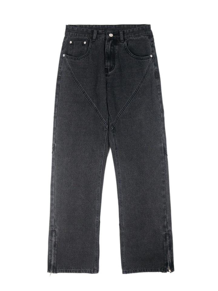 Men's Full Size Vintage Wash Wide Leg Jeans Plus Size