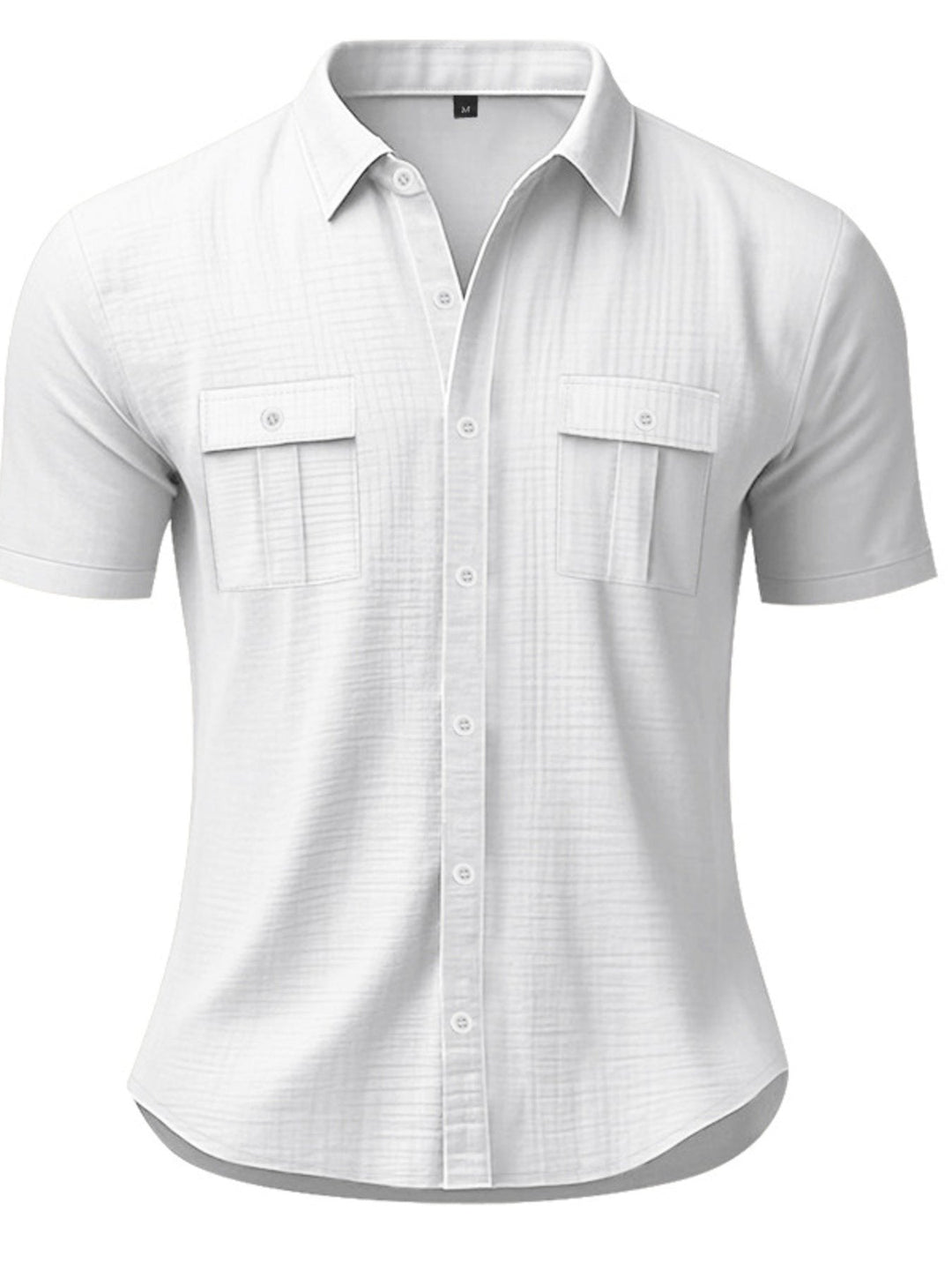 Men's Full Size Short Sleeve Shirt with Pockets Plus Size