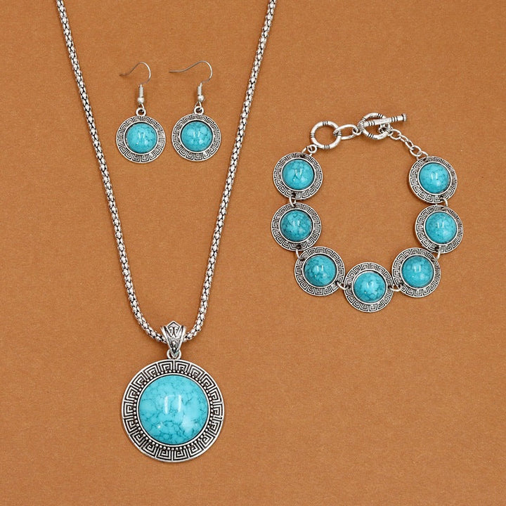 European And American Ethnic Bohemian Turquoise Necklace For Women