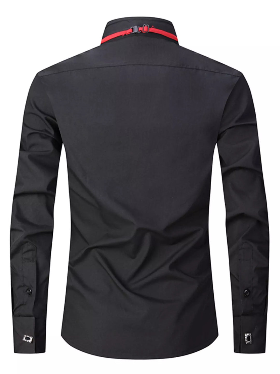Men's Full Size Long Sleeve Shirt with Bow Tie Plus Size