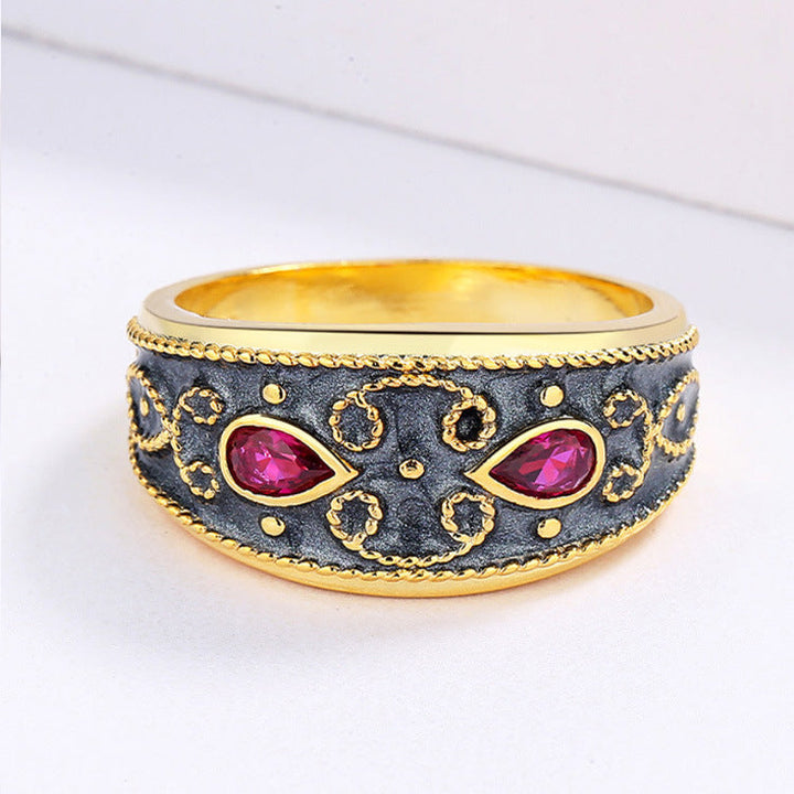 Classic Retro Exquisite Enamel Jewelry Three-piece Set
