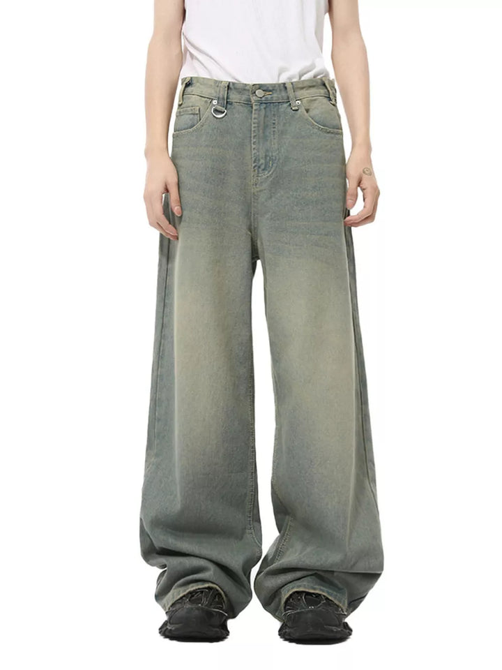 Men's Vintage Wash Wide Leg Jeans