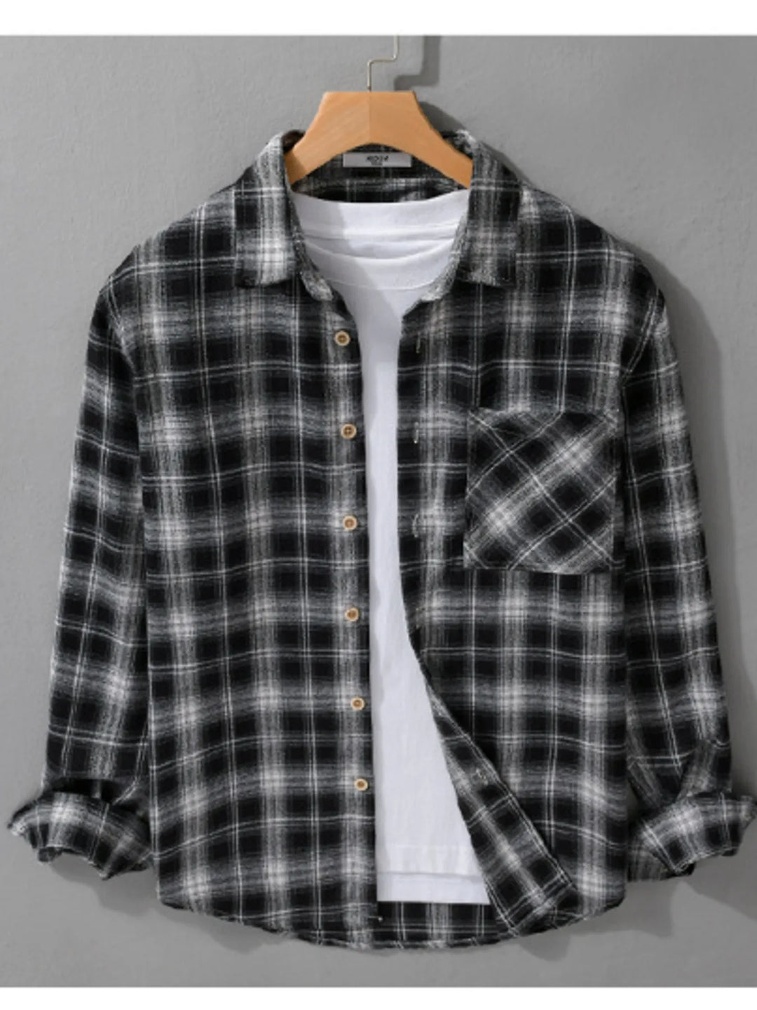 Men's Plus Size Button Up Long Sleeve Shirt