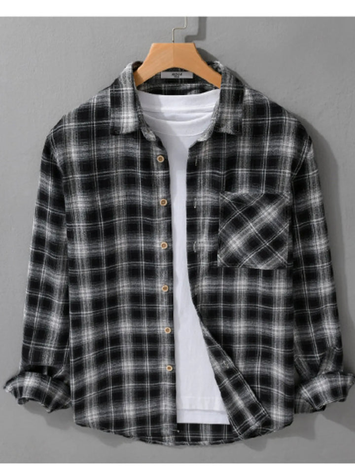 Men's Plus Size Button Up Long Sleeve Shirt