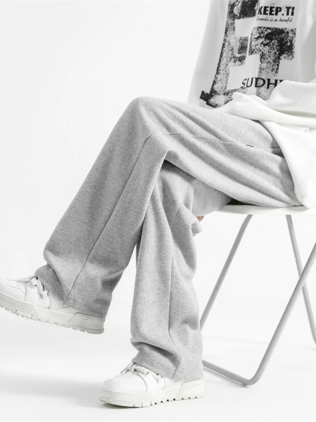 Men's Full Size Casual Loose-Fit Drawstring Sweatpants Plus Size