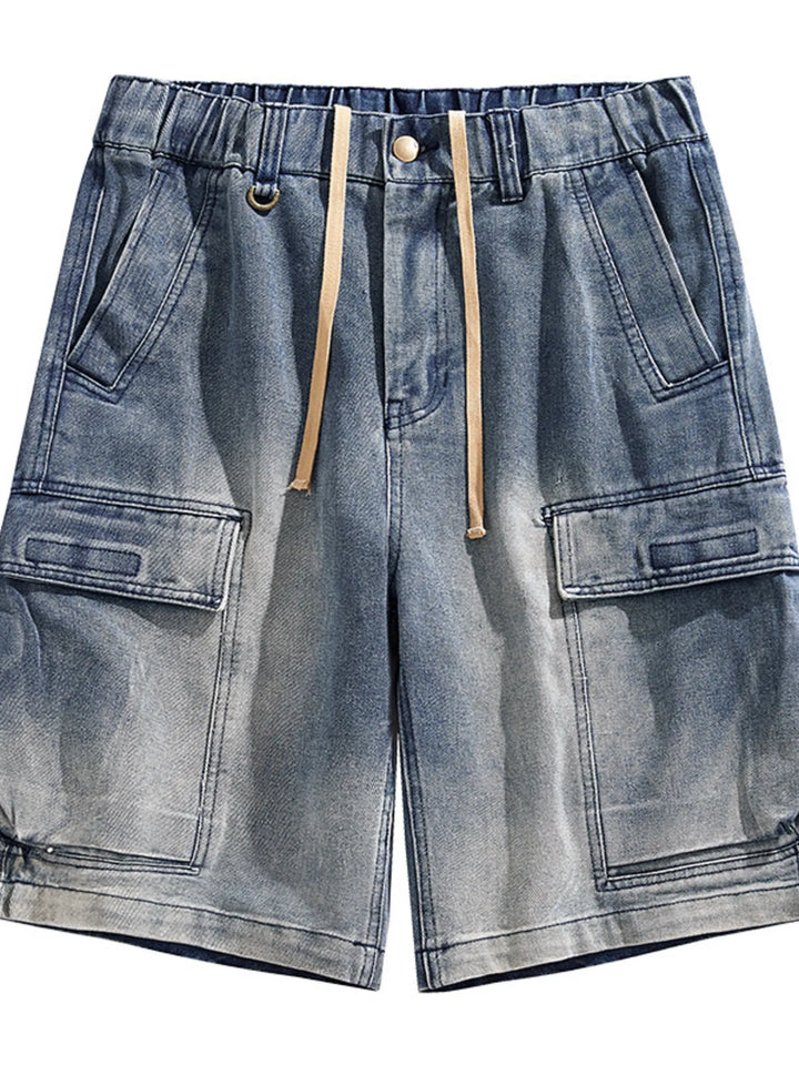 Men's Vintage Wash Cargo Demin Shorts