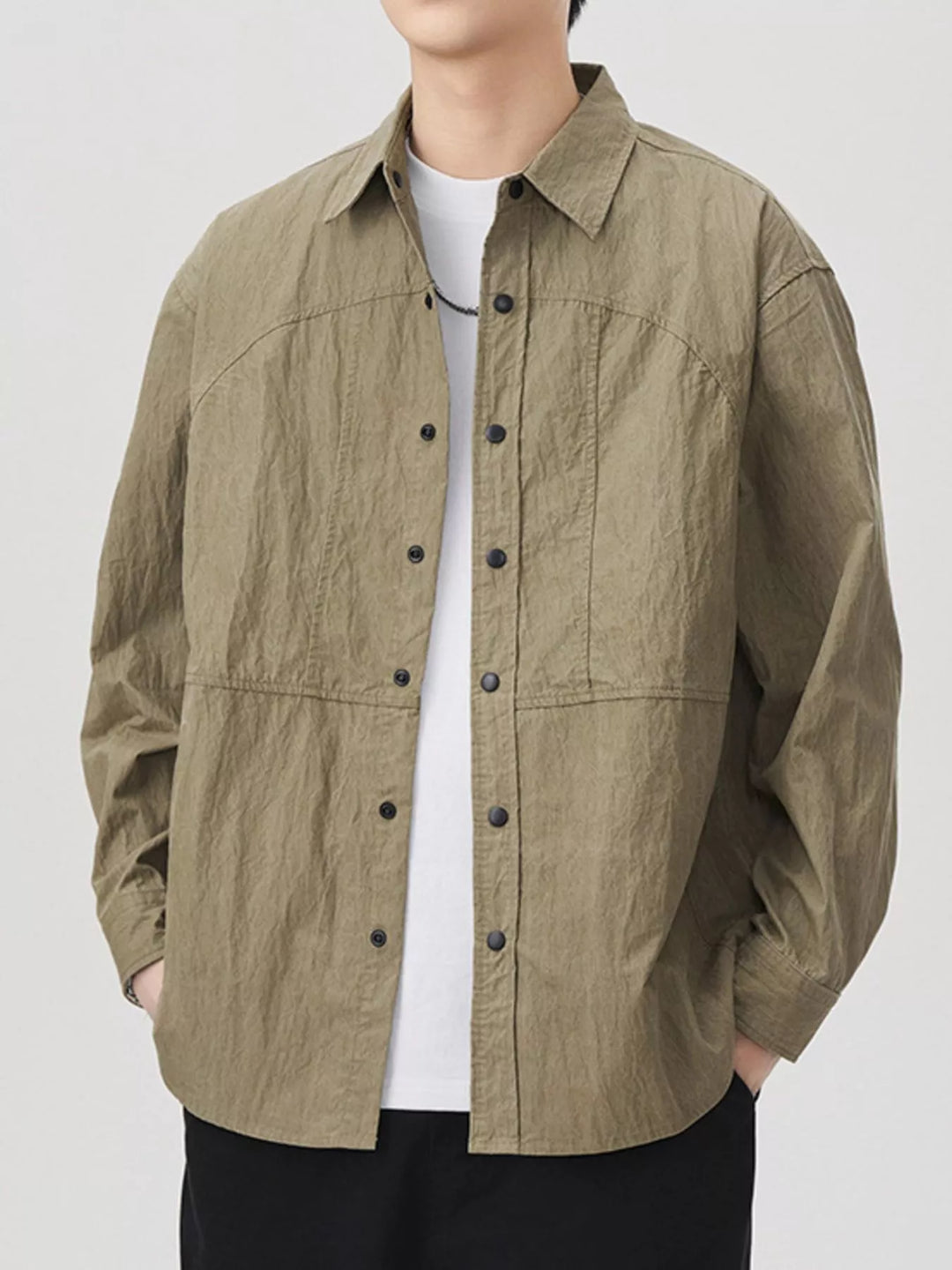 Men's Plus Size Button Up Long Sleeve Shirt