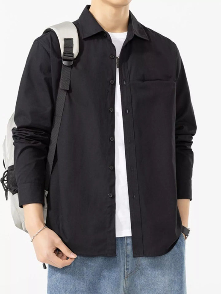 Men's Plus Size Button Up Long Sleeve Shirt