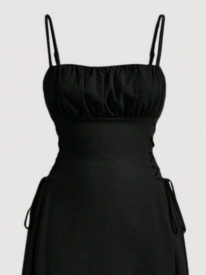 Lace-Up Side A-Line Cami Dress