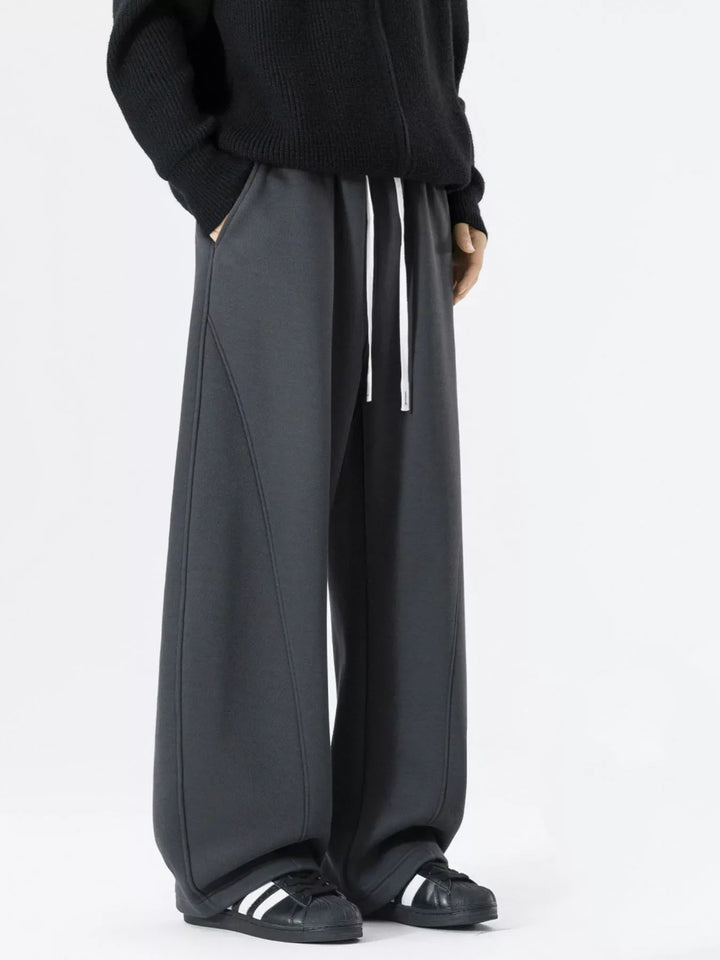 Men's Plus Size Loose Fit Drawstring Wide Leg Pants
