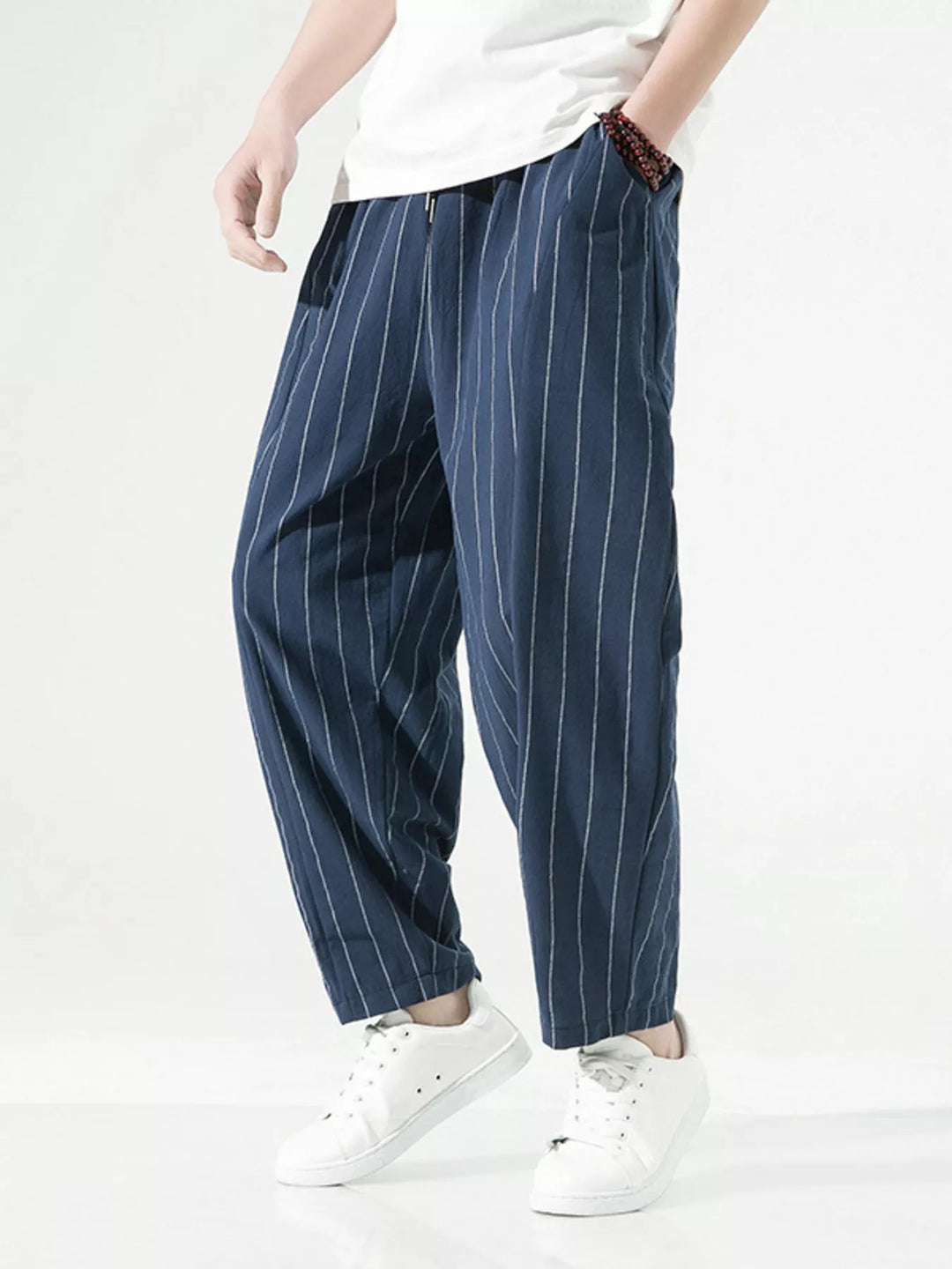 Men's Plus Size Striped Casual Loose Pants