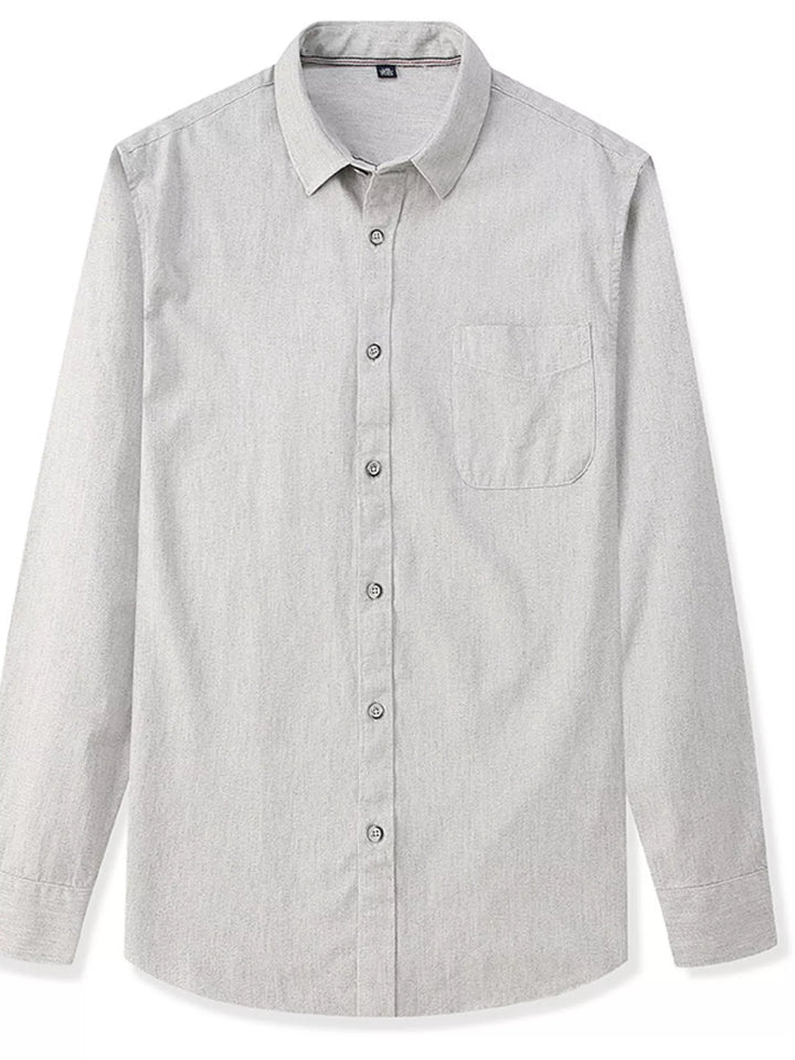Men's Full Size Casual Long Sleeve Button-Down Shirt Plus Size
