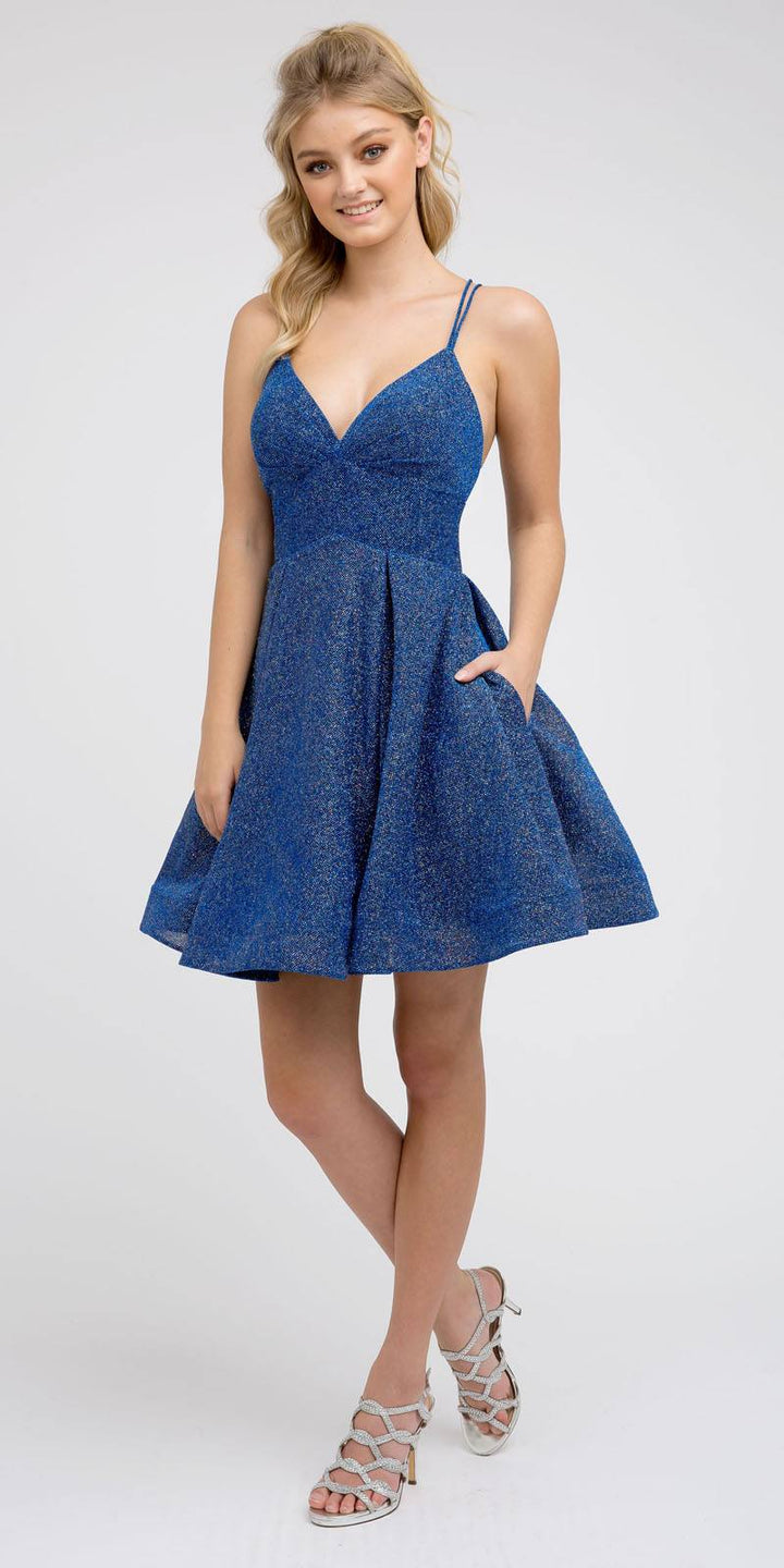 CLEARANCE - Juliet 850 Short V-Neck A-Line Dress with Pockets (Size Small)