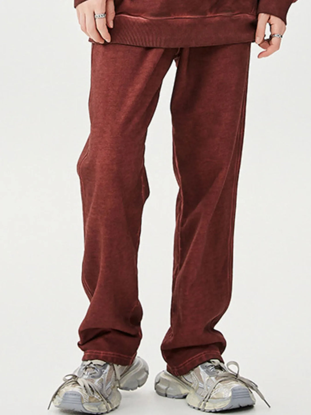Men's Drawstring Washed Straight Sweatpants