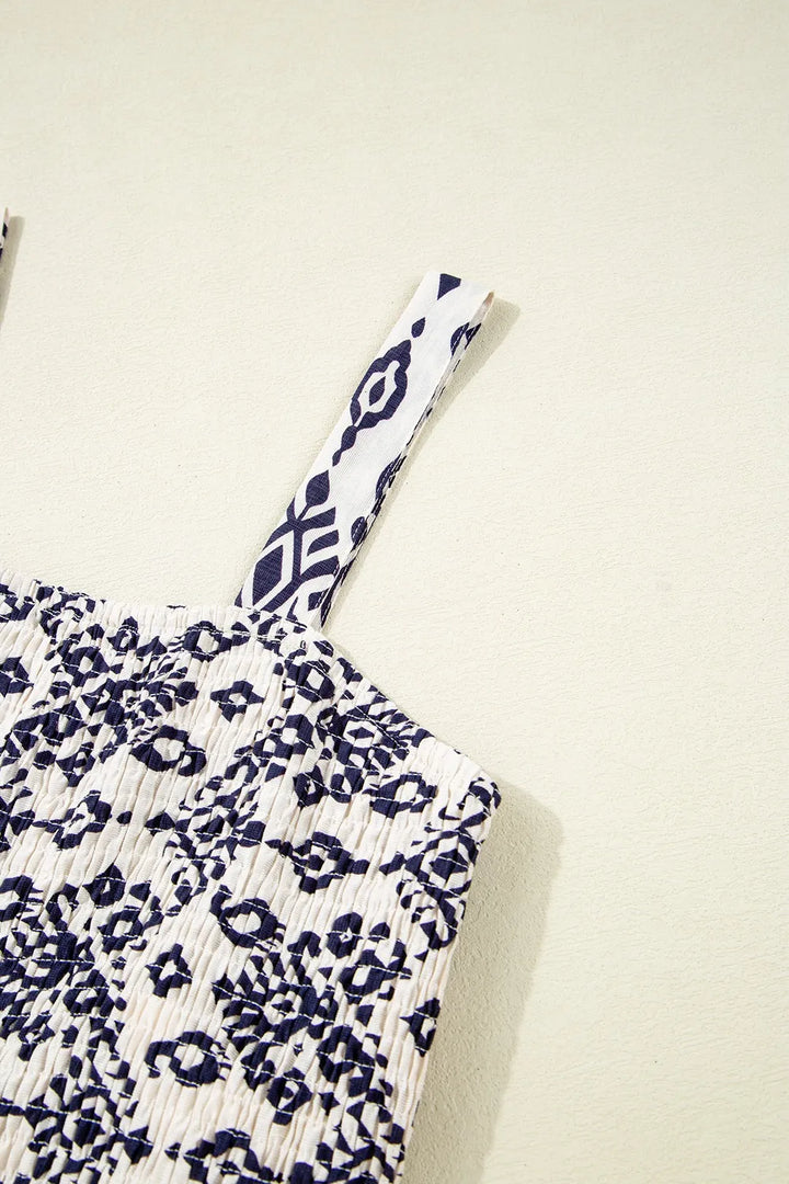 Bohemian Print Wide Leg Jumpsuit