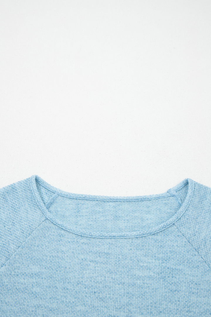 Myosotis Textured Raglan Sleeve Knit Loose Top
