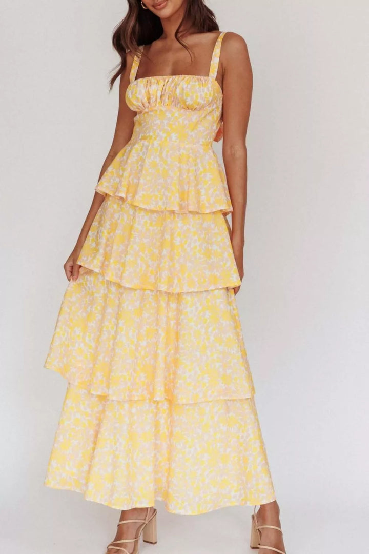 Floral Layered Maxi Dress
