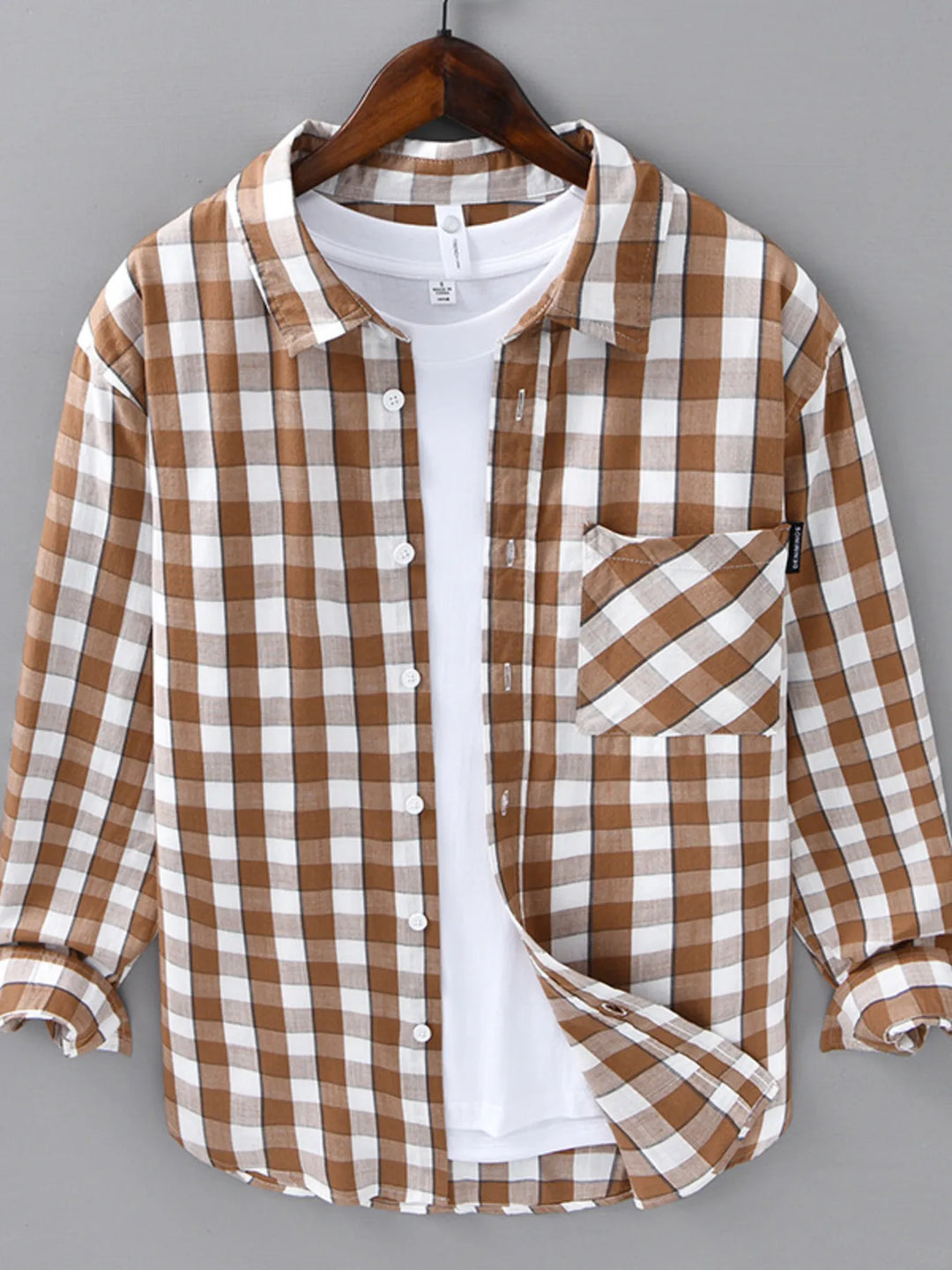 Men's Plus Size Plaid Button-Up Casual Shirt