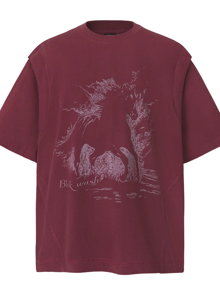 Men's Wash Graphic Round Neck T-Shirt