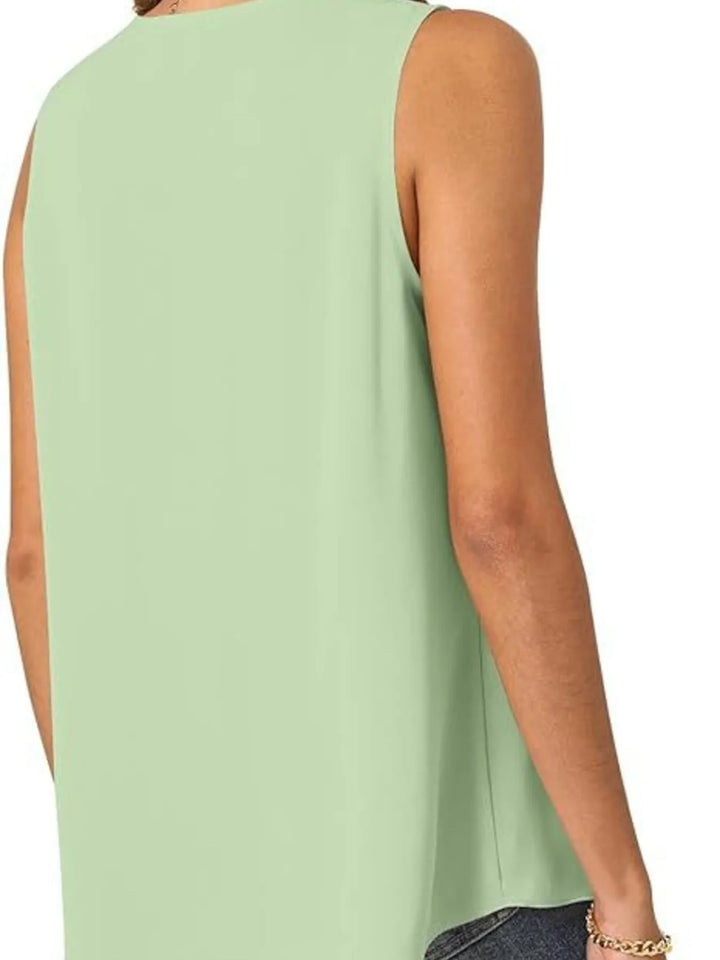 Full Size V-Neck Sleeveless Tank Top Plus Size