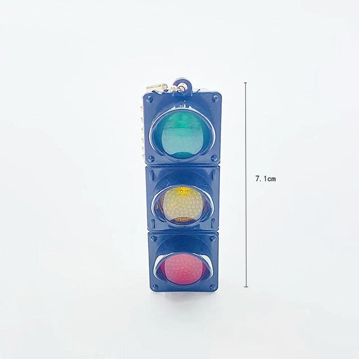 Mini Electronic Traffic Light Keychain Backpack Charm