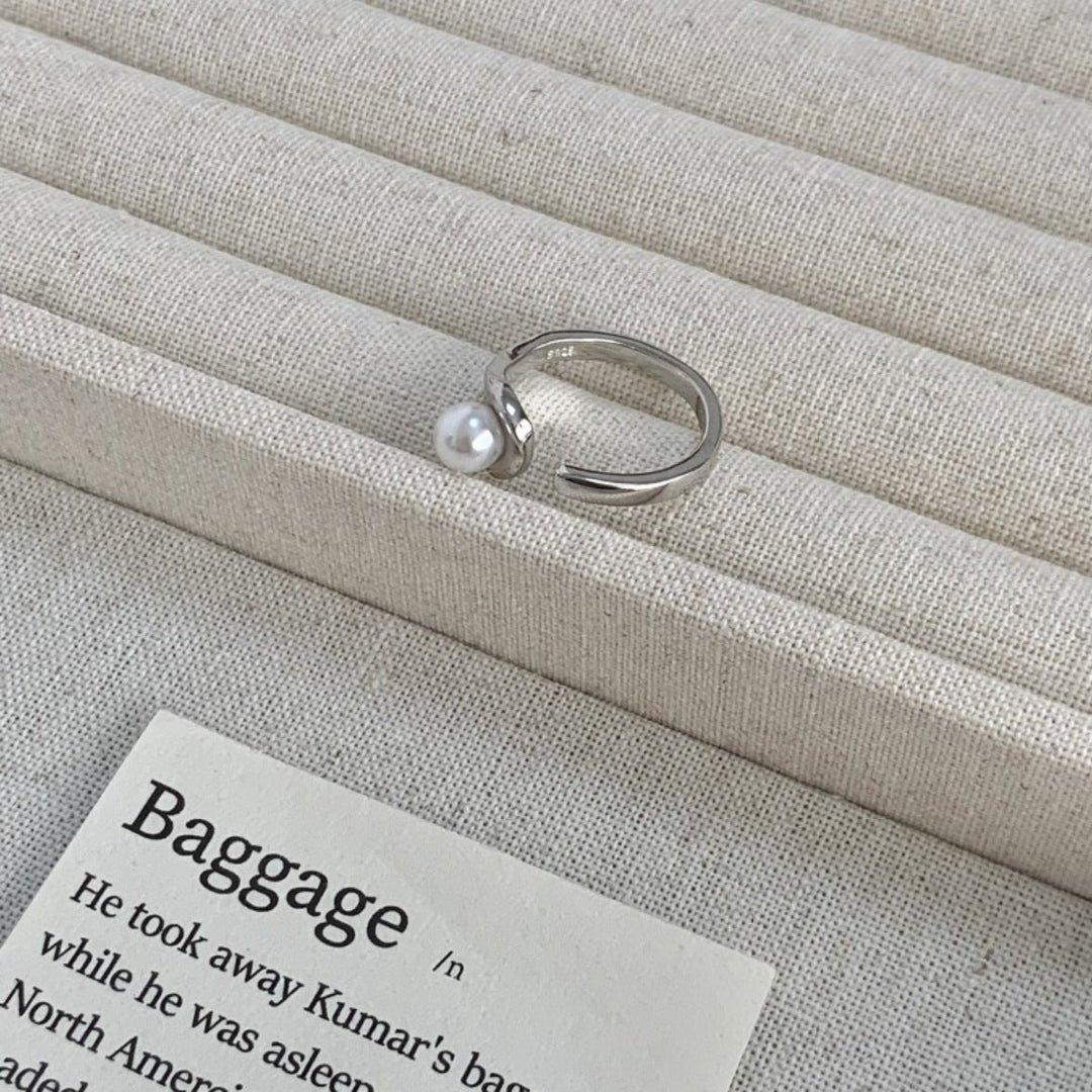 Pearl Accent Open Cuff Ring