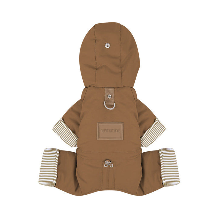 Pet Cotton-padded Coat Warm Four-legged Full-coverage With Hood