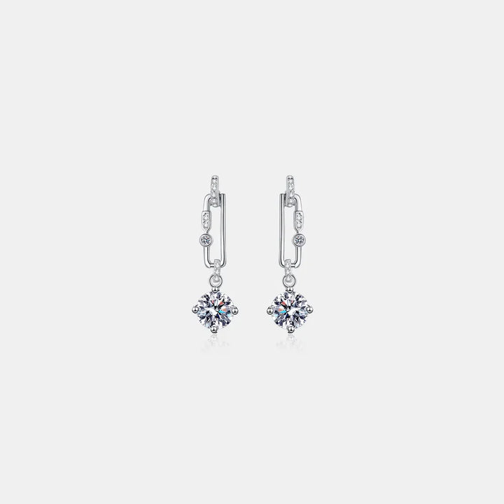 2 Carat Moissanite 925 Sterling Silver Earrings