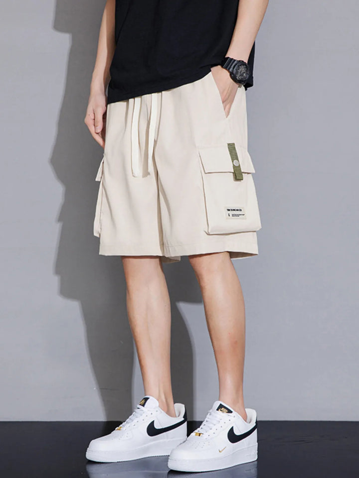 Men's Plus Size Casual Cargo Shorts with Drawstring