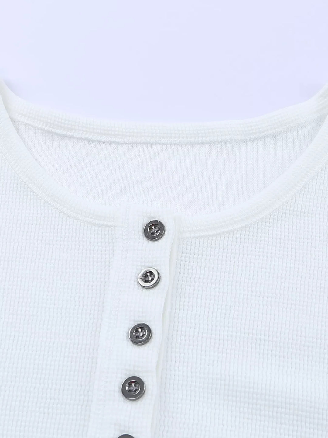Waffle Knit Henley Top