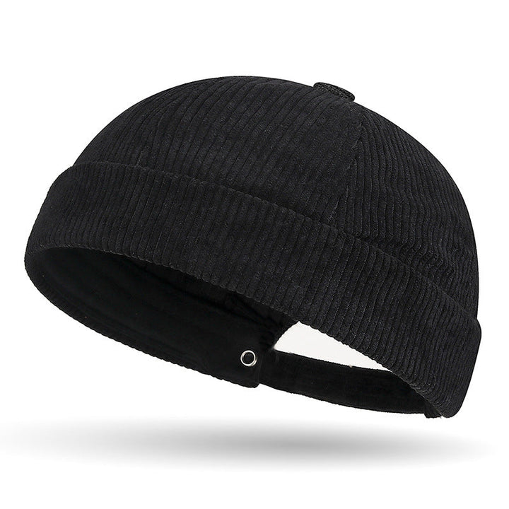 Spring Autumn And Winter Solid-Color Coarse-Woven Corduroy Bucket Hat
