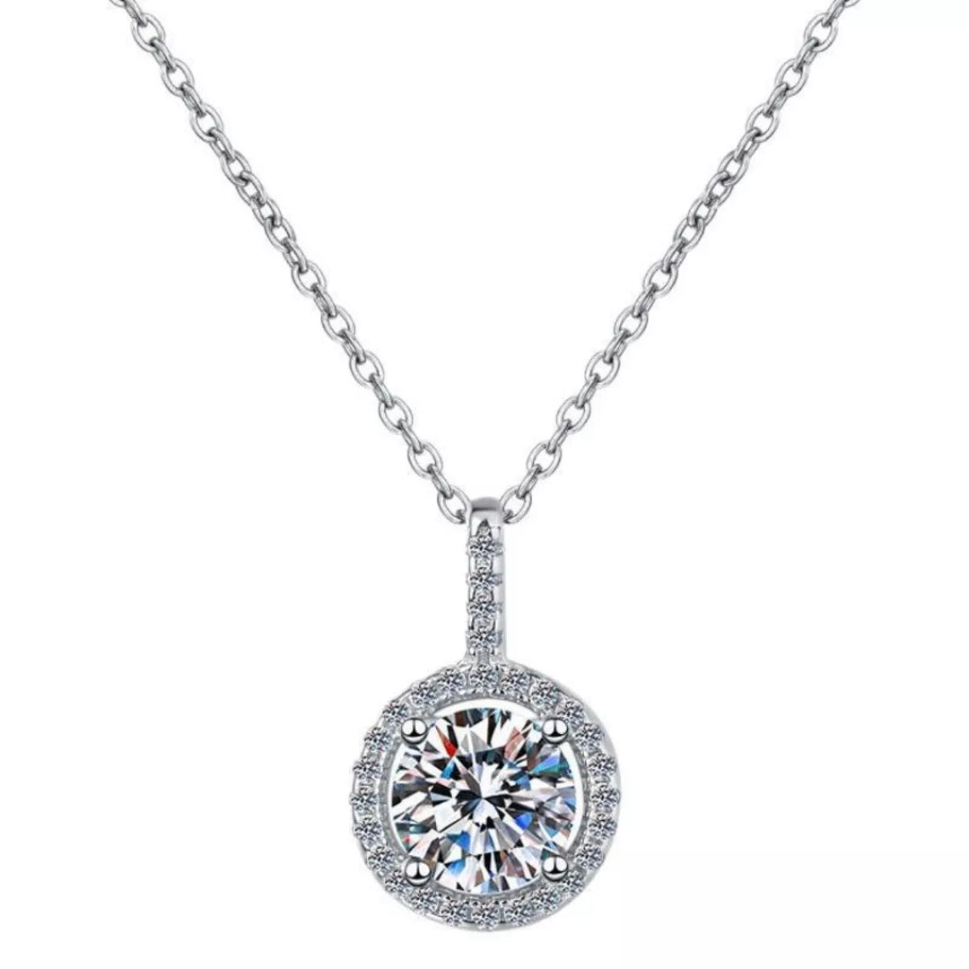 2 Carat Moissanite Pendant Necklace